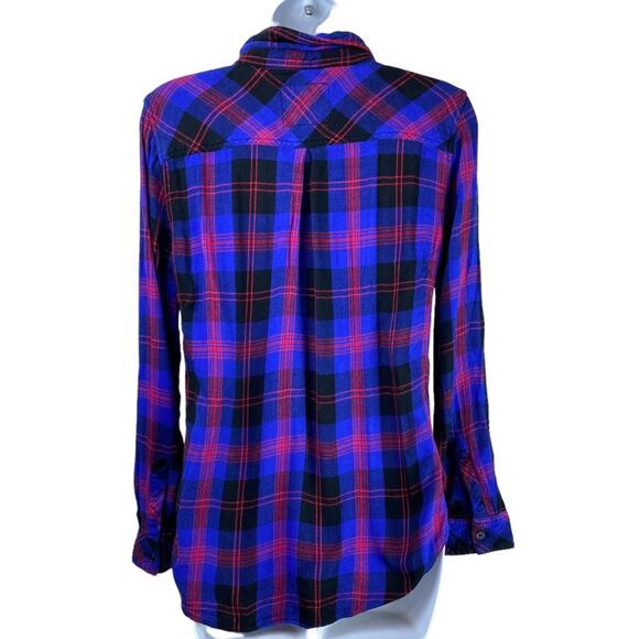 Rails Flannel Button Up Shirt Size Small Blue Black Red - Picture 3 of 6